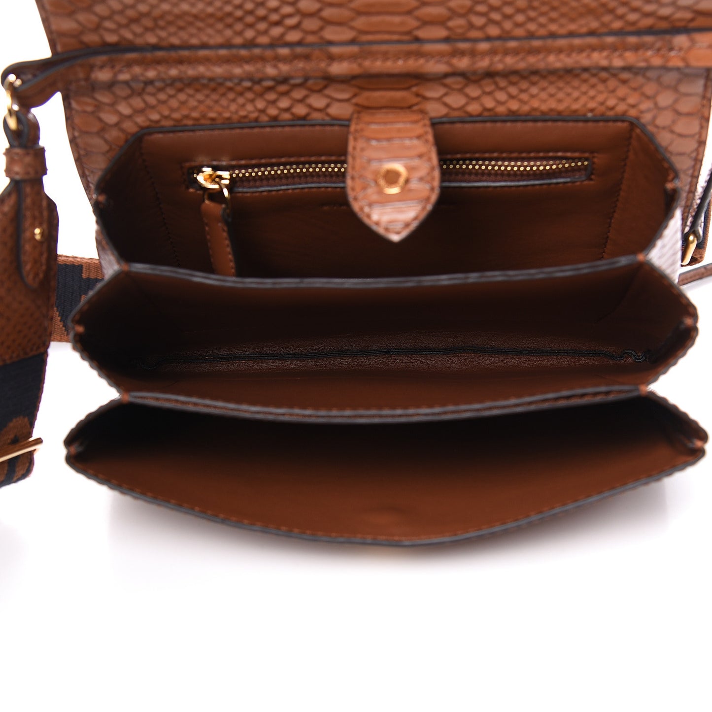 Alter Snake Embossed Studded Small Flo Shoulder Bag Cinnamon