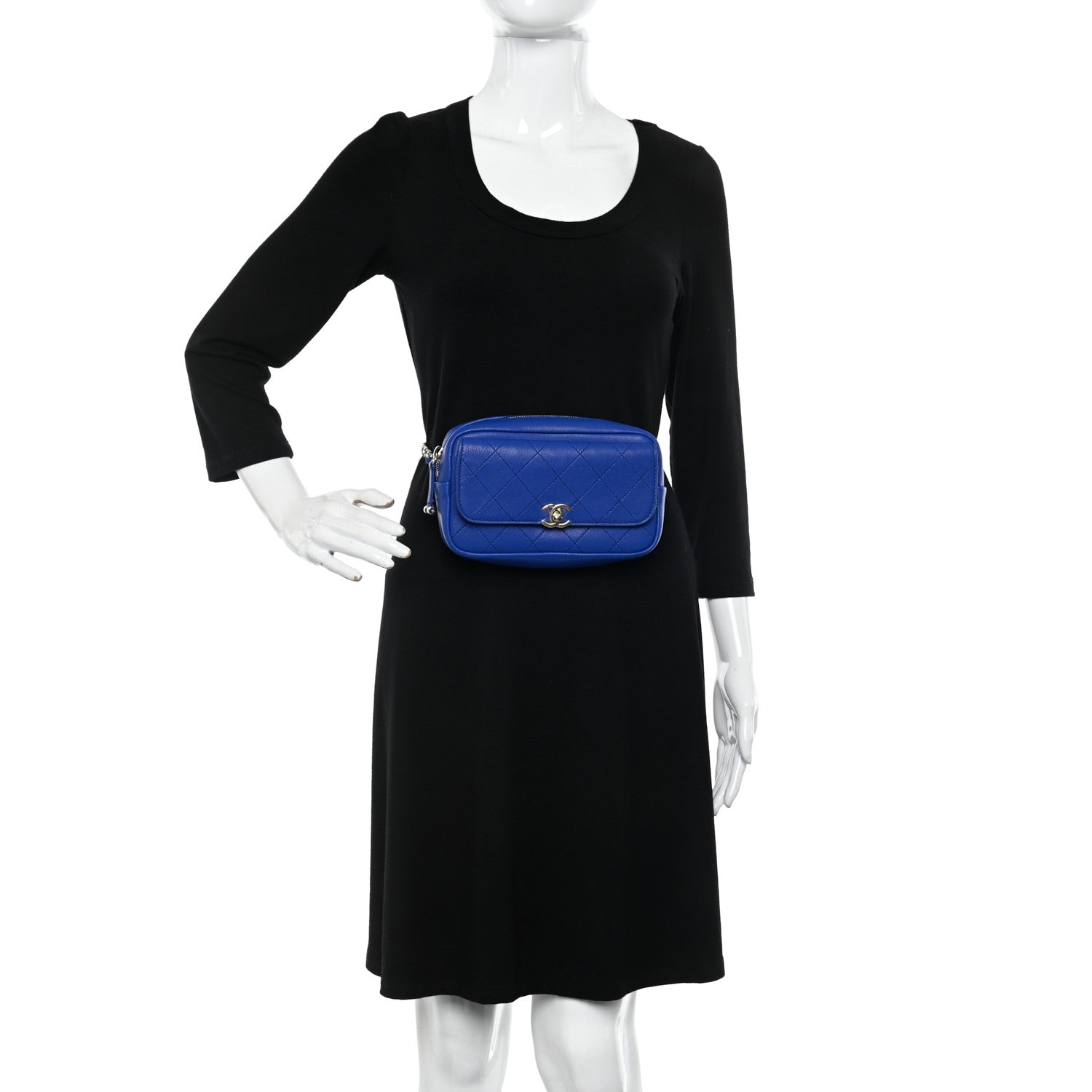 Chanel Calfskin Casual Trip Waist Bag Blue 2 of 9