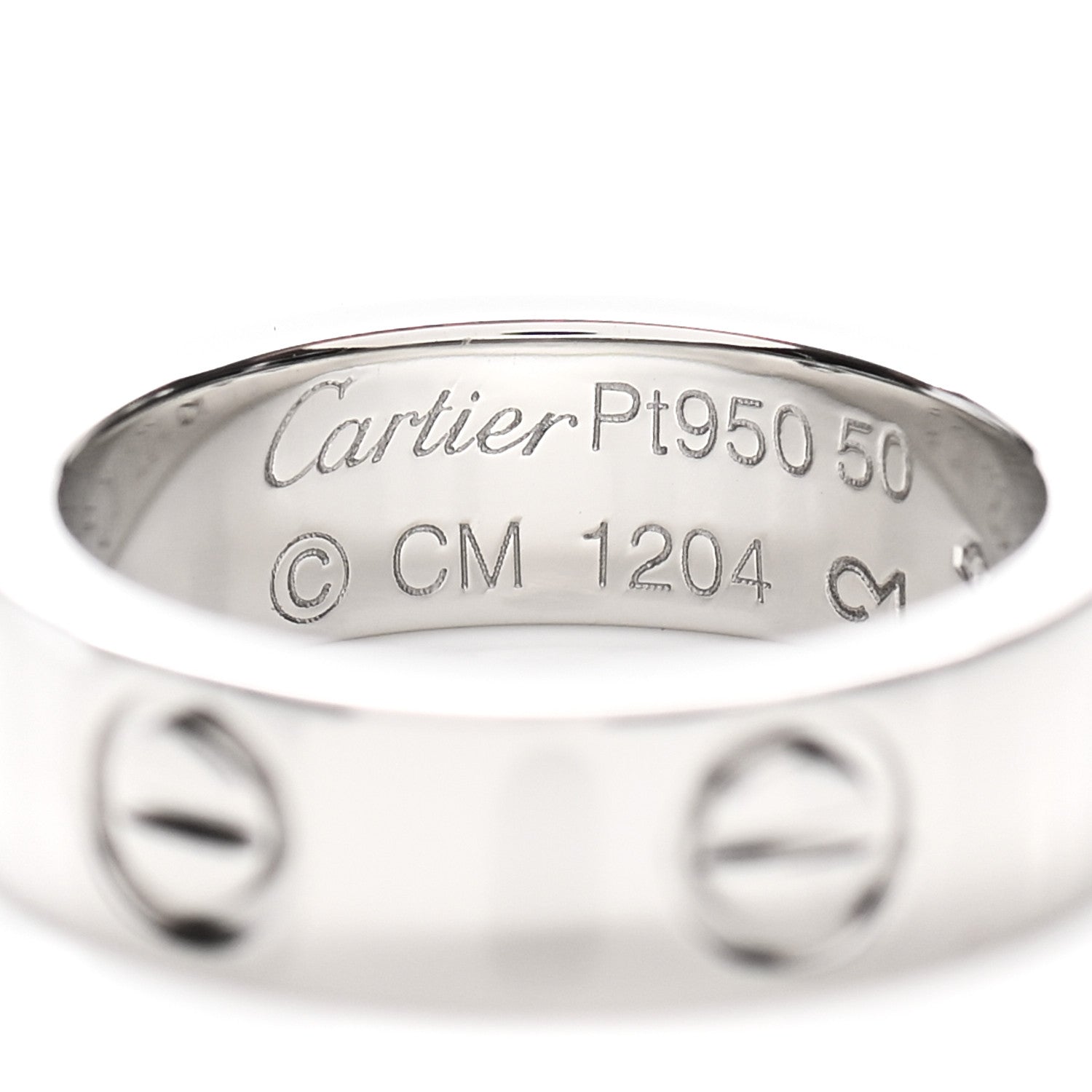 Cartier Platinum 1 Diamond 5.5mm LOVE Ring 50 5.25 4 of 4