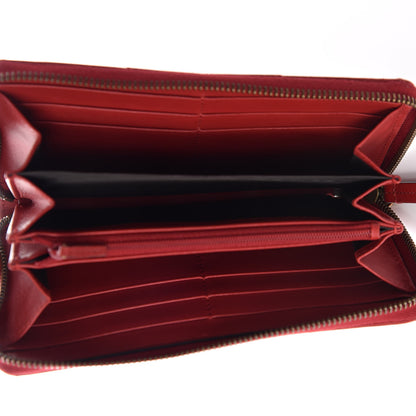 Gucci Calfskin Matelasse GG Marmont Zip Around Wallet Hibiscus Red 5 of 10