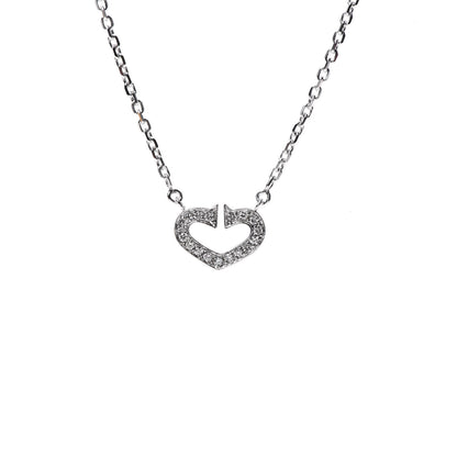 Cartier 18K White Gold Diamond Small Hearts and Symbols Pendant Necklace 4 of 7