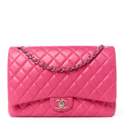 Chanel Lambskin Quilted Maxi Double Flap Fuchsia 1 of 14