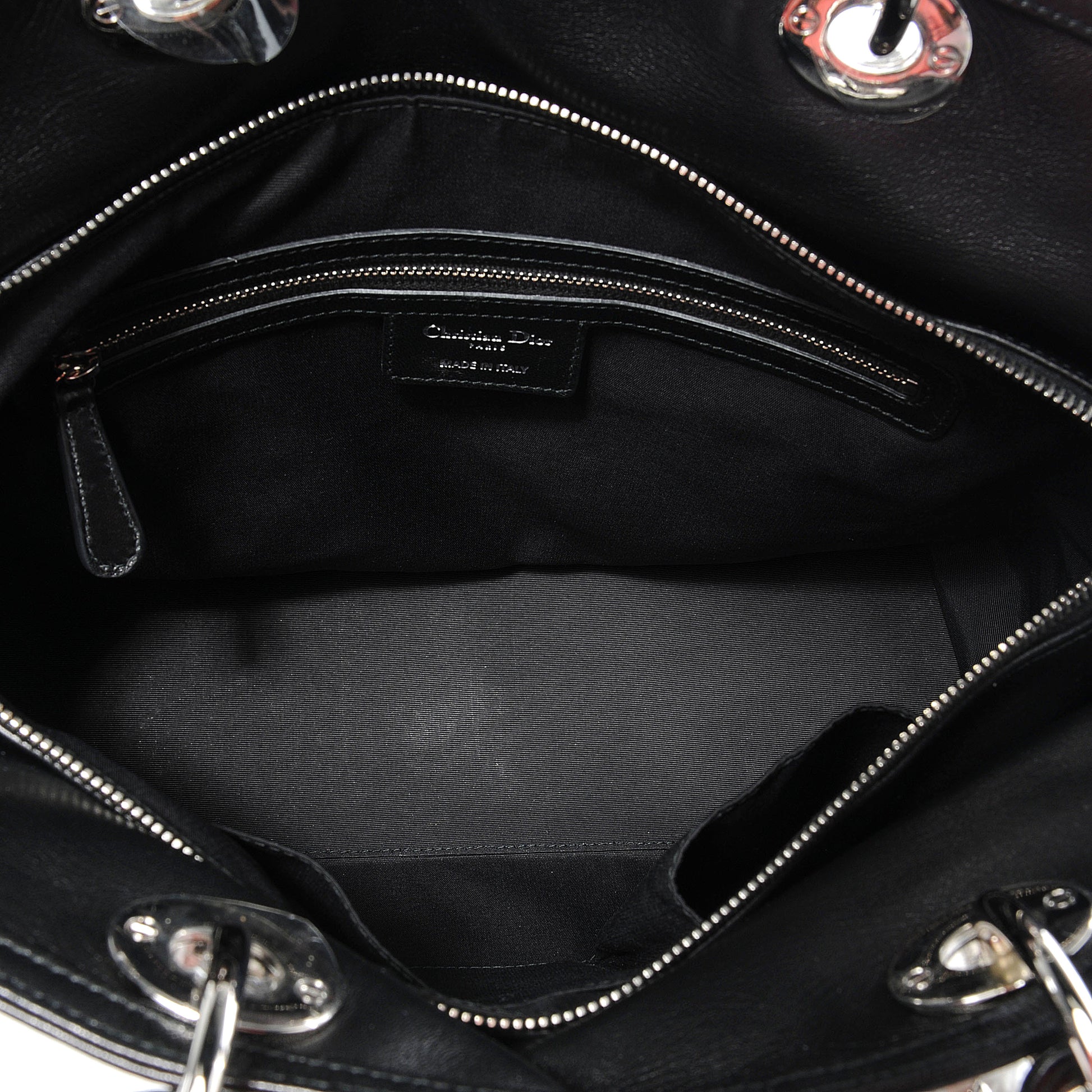 Christian Dior Lambskin Cannage Medium Granville Tote Black 6 of 8