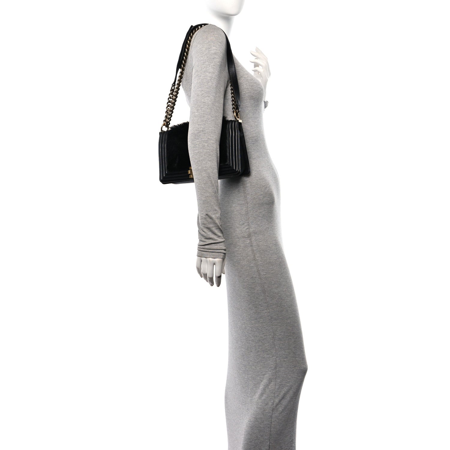 Chanel Goat Hair Medium Celtic Boy Flap Black 2 of 10