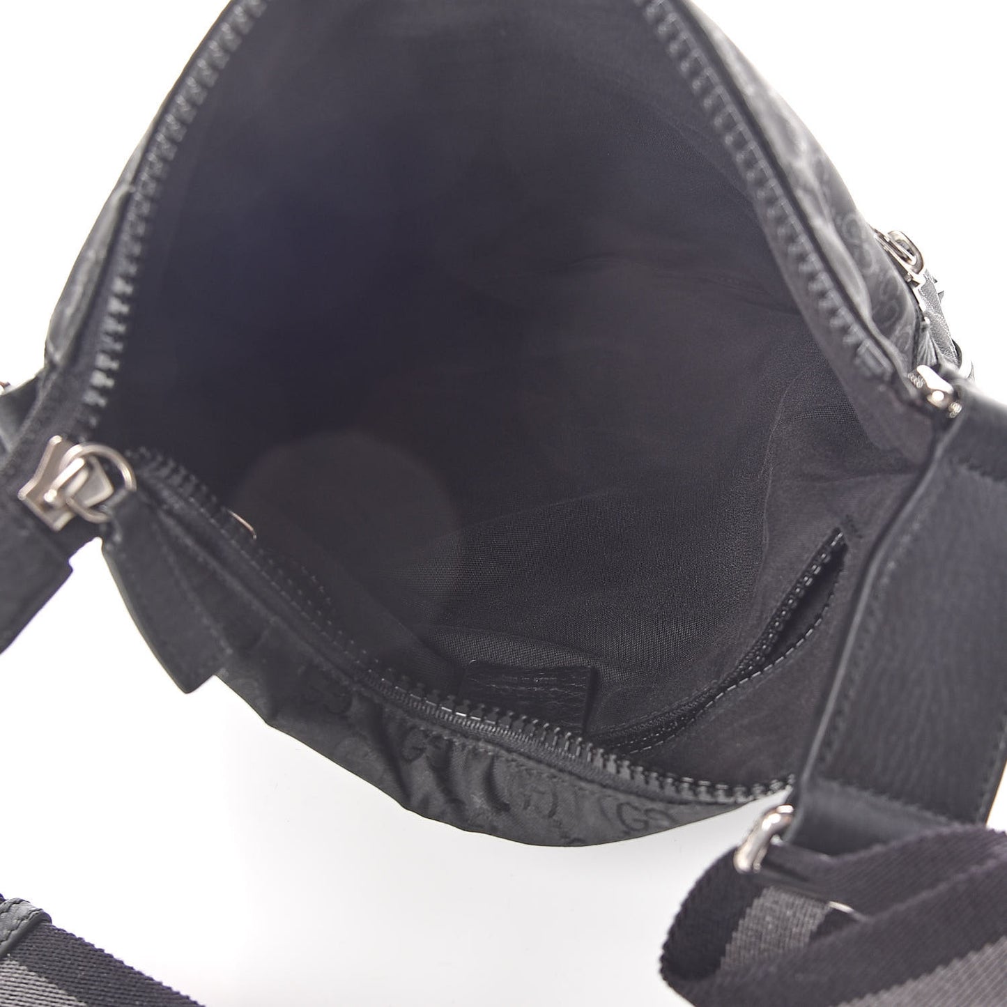 Nylon Monogram Small Flat Messenger Bag Black