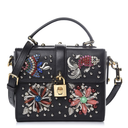 Dolce & Gabbana Dauphine Crystal Embellished Box Bag Black Multicolor 1 of 11