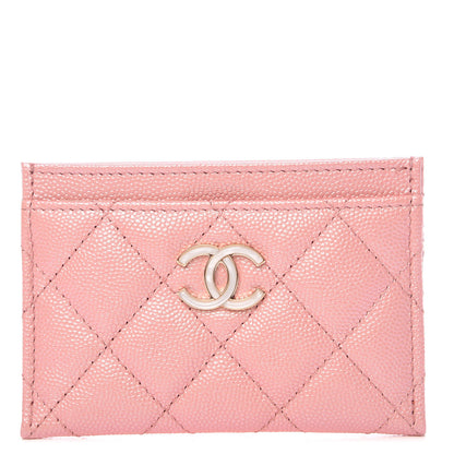 Chanel Iridescent Caviar Quilted Card Holder Pink 1 of 9