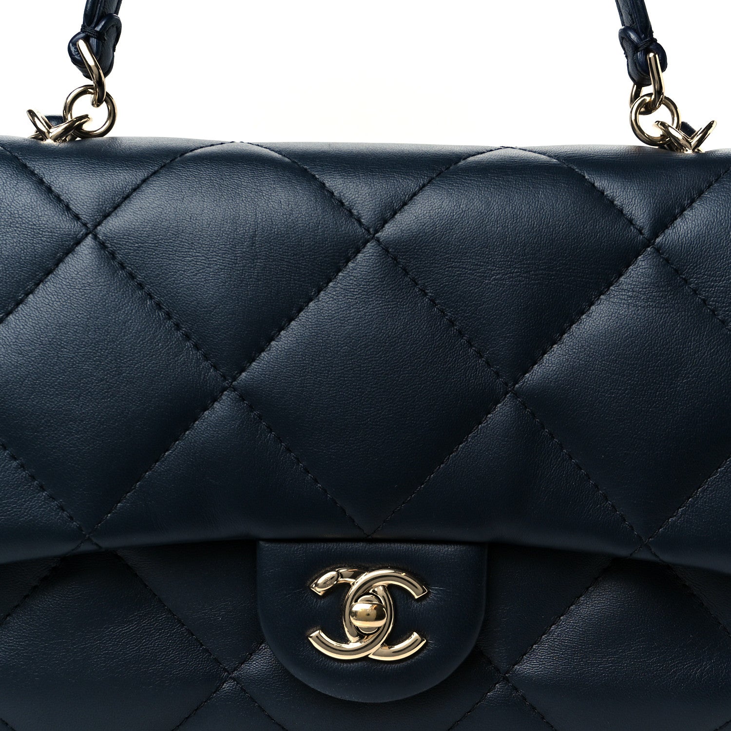 Chanel Lambskin Quilted Easy Carry Flap Navy 9 of 12