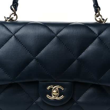 Chanel Lambskin Quilted Easy Carry Flap Navy 9 of 12