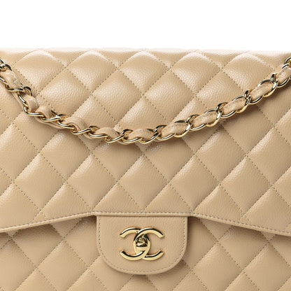 Chanel Caviar Quilted Jumbo Double Flap Beige Clair 10 of 11