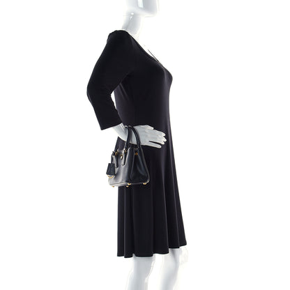 Prada Saffiano Lux Micro Galleria Double Zip Tote Black 4 of 12