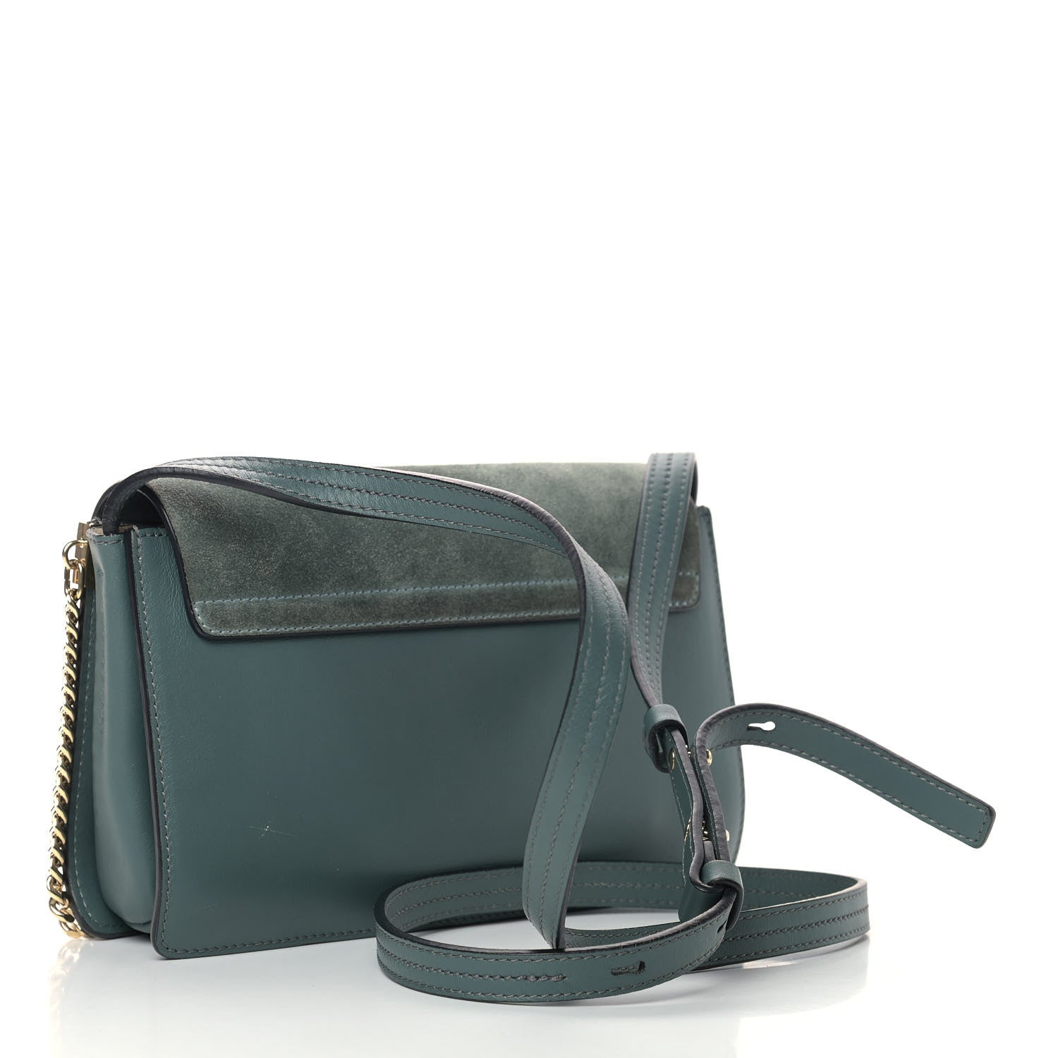 Chloe Suede Calfskin Small Faye Shoulder Bag Cloudy Blue 3 of 11
