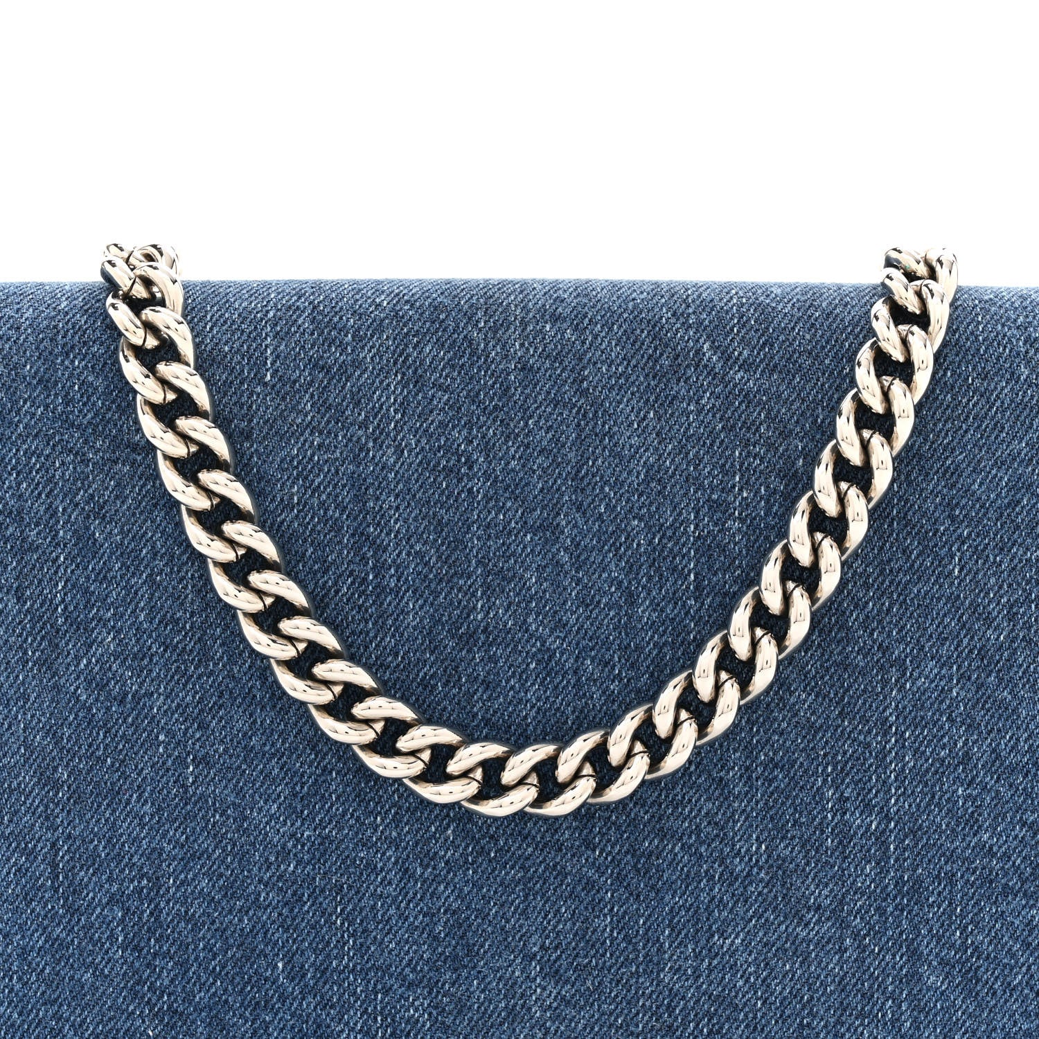Miu Miu MIU MIU Denim Raccoon Fur Charm Crossbody Blue 9 of 11