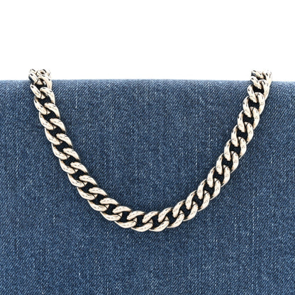 Miu Miu MIU MIU Denim Raccoon Fur Charm Crossbody Blue 9 of 11
