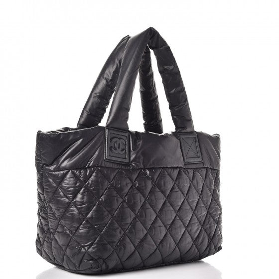 Chanel Nylon Quilted Coco Cocoon Medium Reversible Tote Black Red 5 of 20