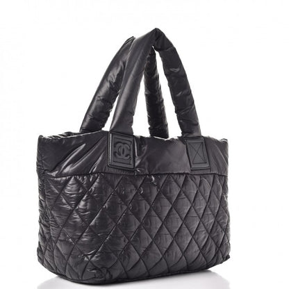 Chanel Nylon Quilted Coco Cocoon Medium Reversible Tote Black Red 5 of 20