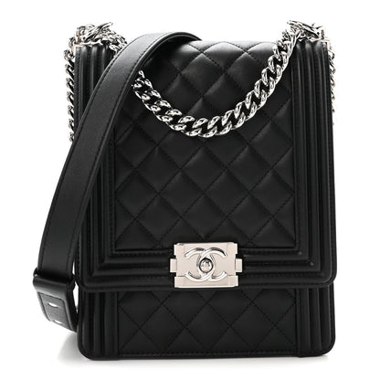 Chanel Calfskin Quilted North South Boy Flap Black 1 of 10