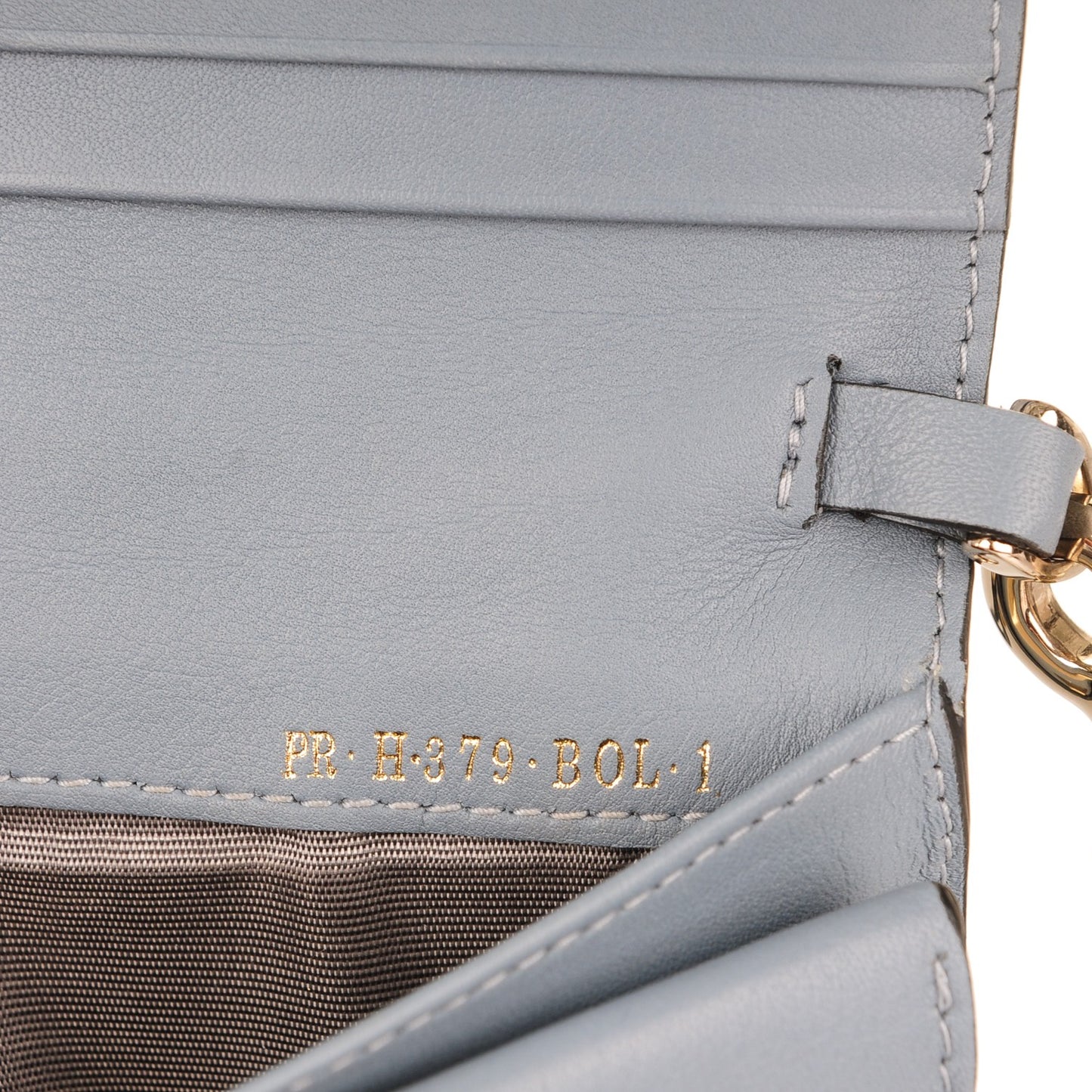 Vitello Rockstud Wallet on Strap Grey