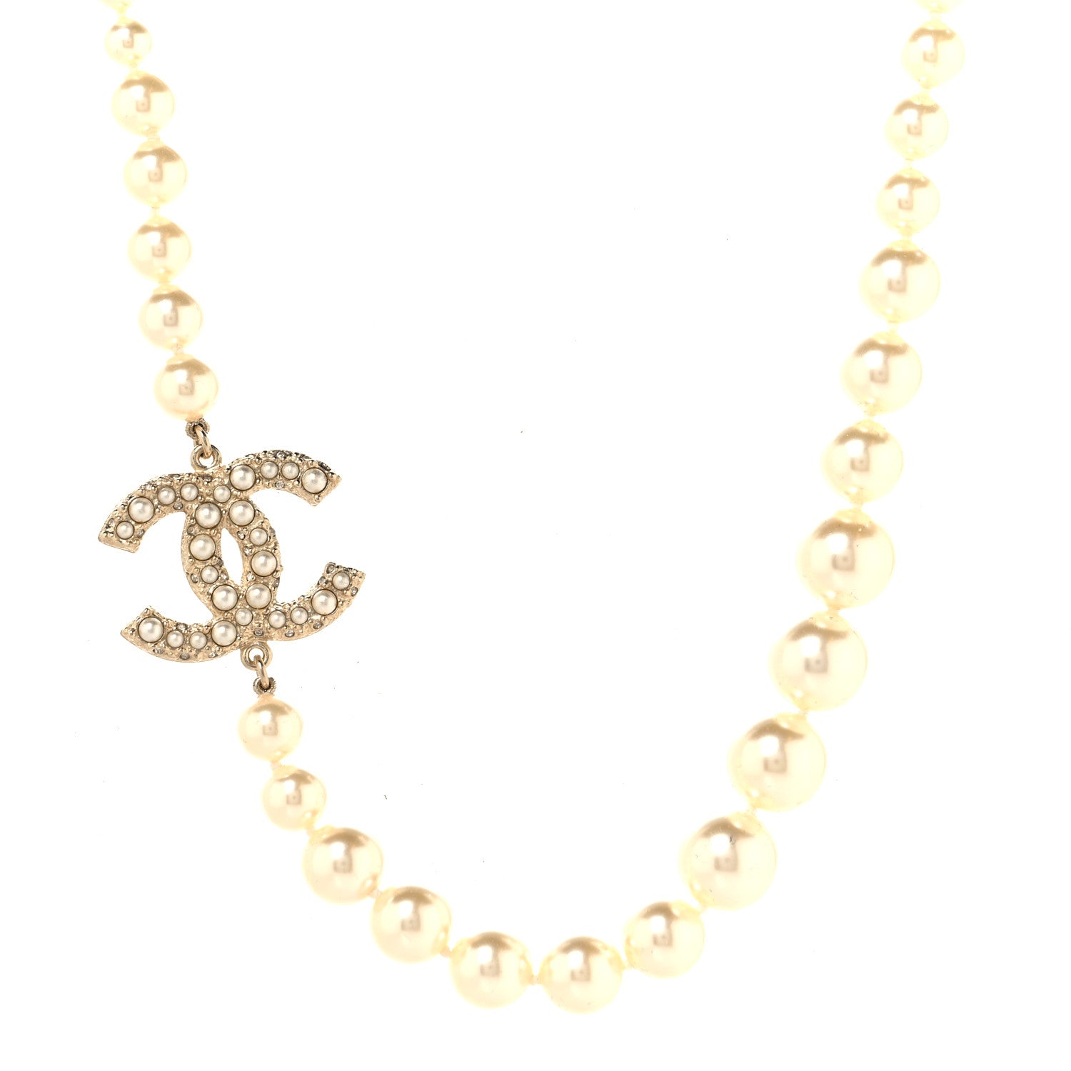 Chanel Pearl CC 100th Anniversary Necklace Light Gold 1 of 5