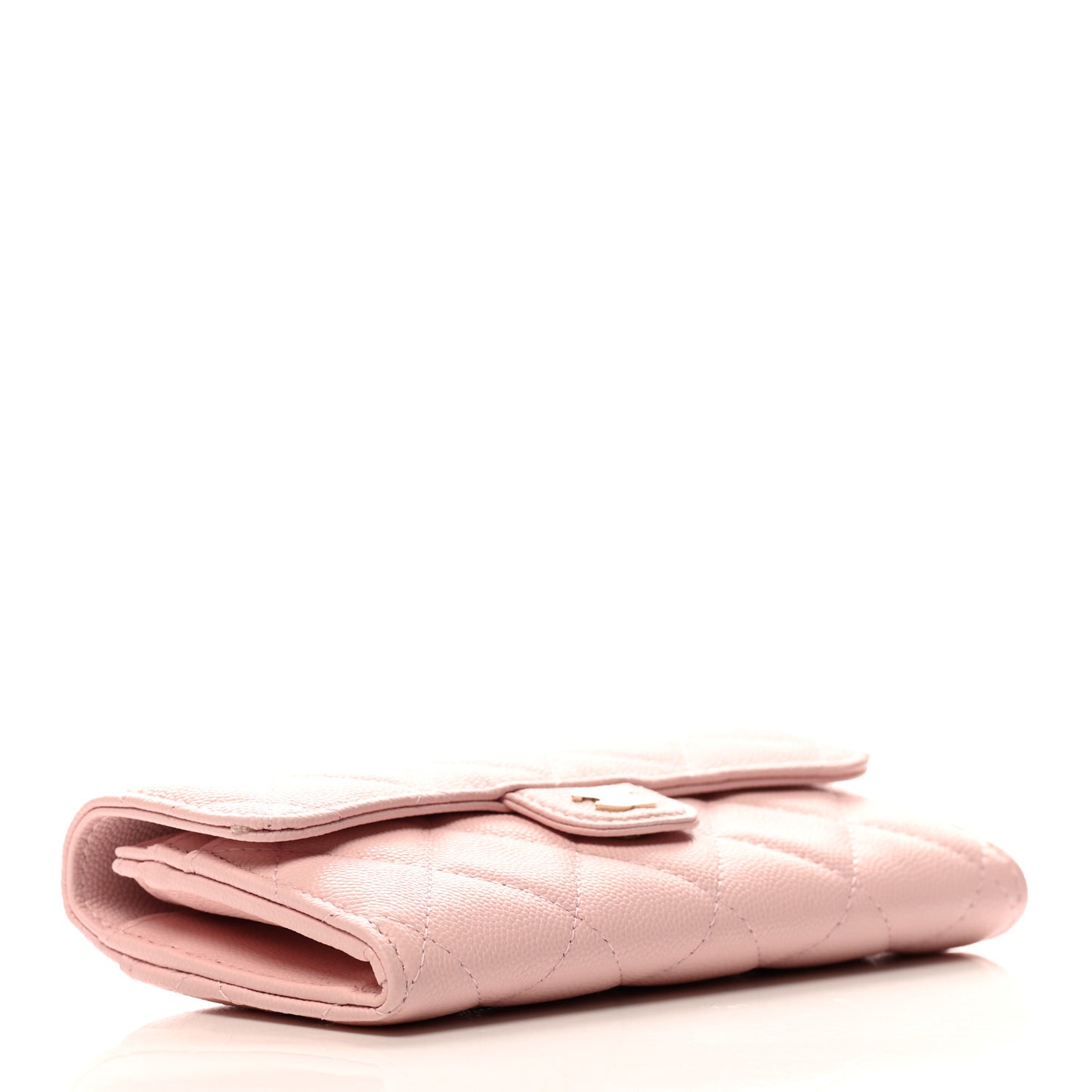 Caviar Quilted Medium Flap Wallet Light Pink