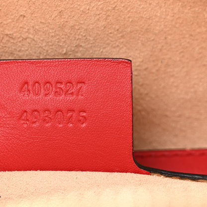 Gucci GG Supreme Monogram Kingsnake Heart Embroidered Medium Boston Hibiscus Red 7 of 15
