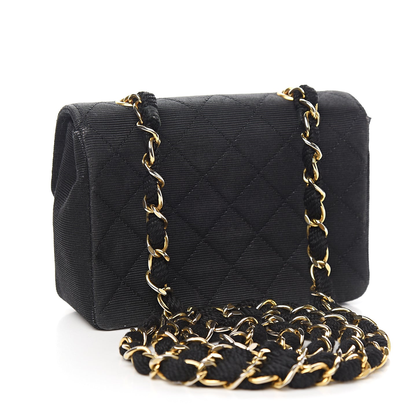 Jersey Quilted Mini Square Flap Black