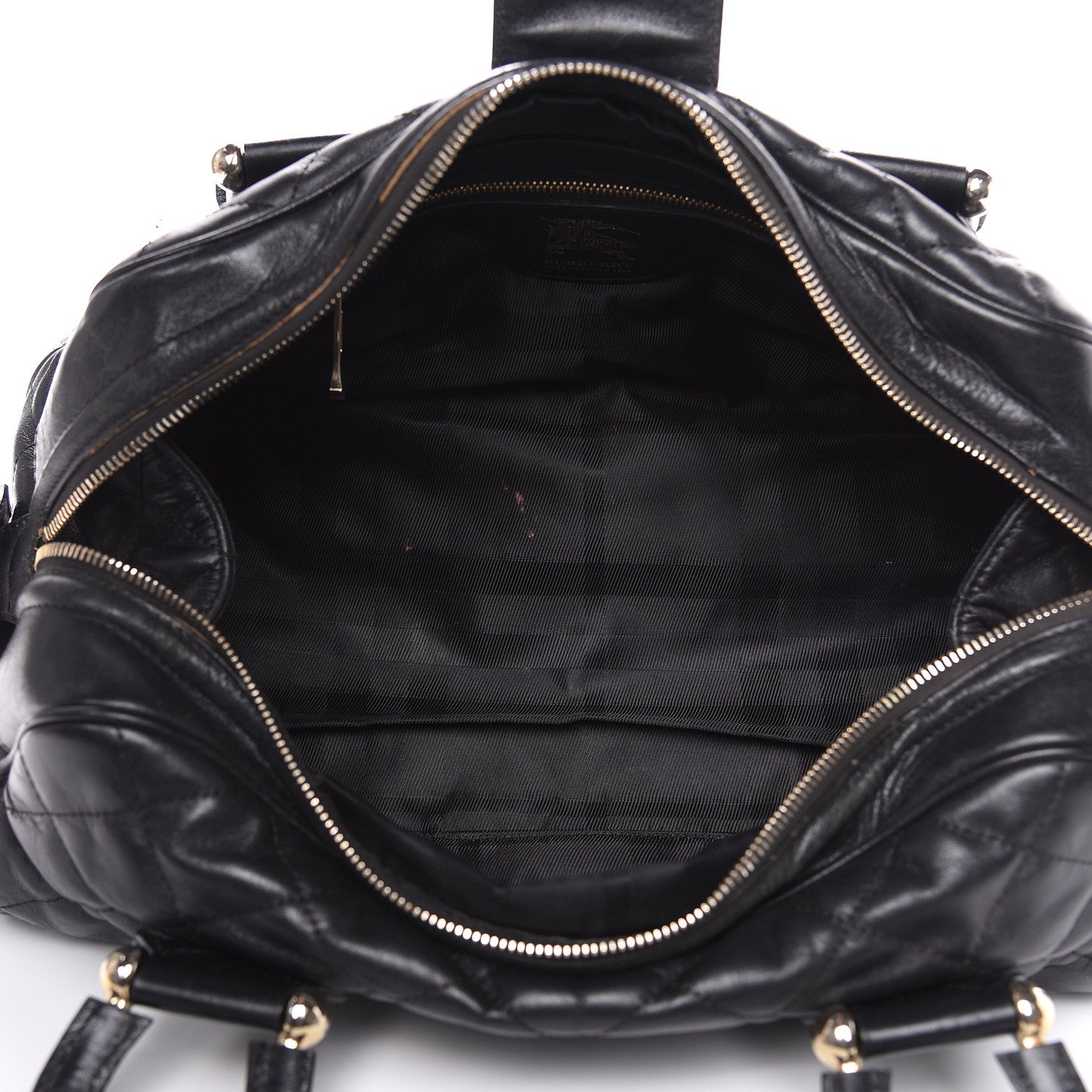 Burberry Calfskin Quilted Manor Satchel Black 5 of 18