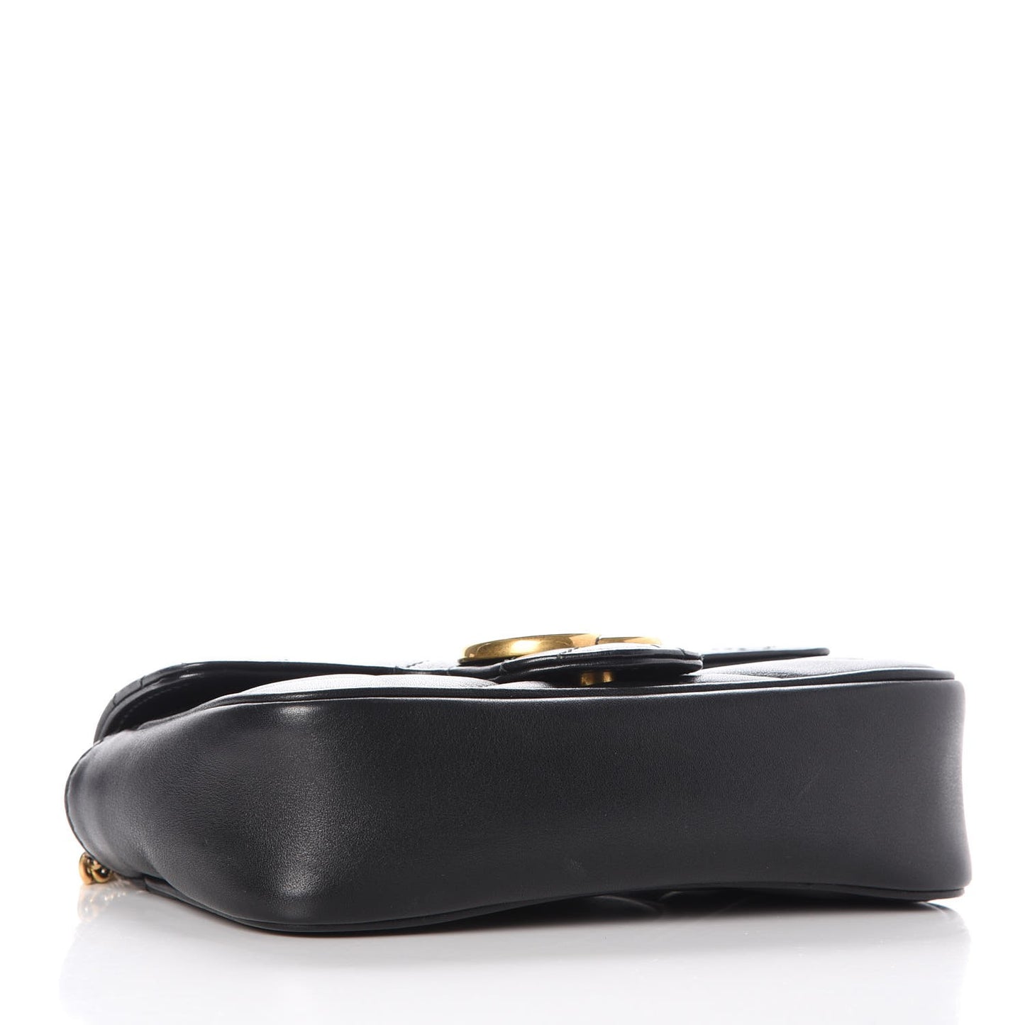 Calfskin Matelasse Super Mini GG Marmont Shoulder Bag Black