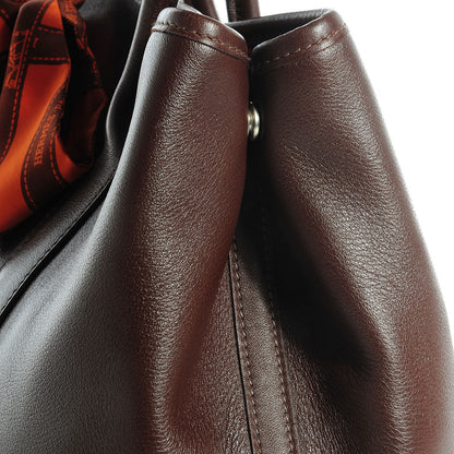 Hermes Swift Leather Bolduc Twilly Garden Party TPM Tote Chocolate 5 of 14