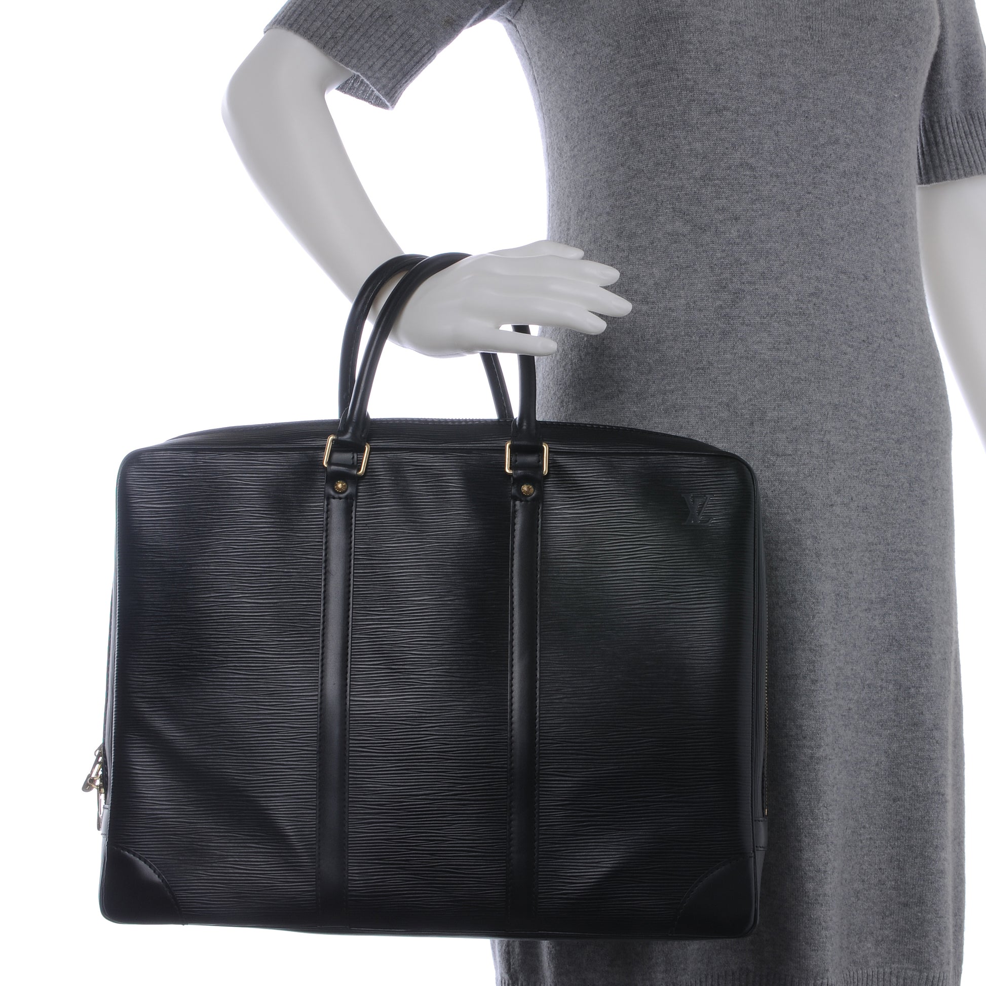 Louis Vuitton Epi Porte-Documents Voyage Briefcase Black 2 of 8