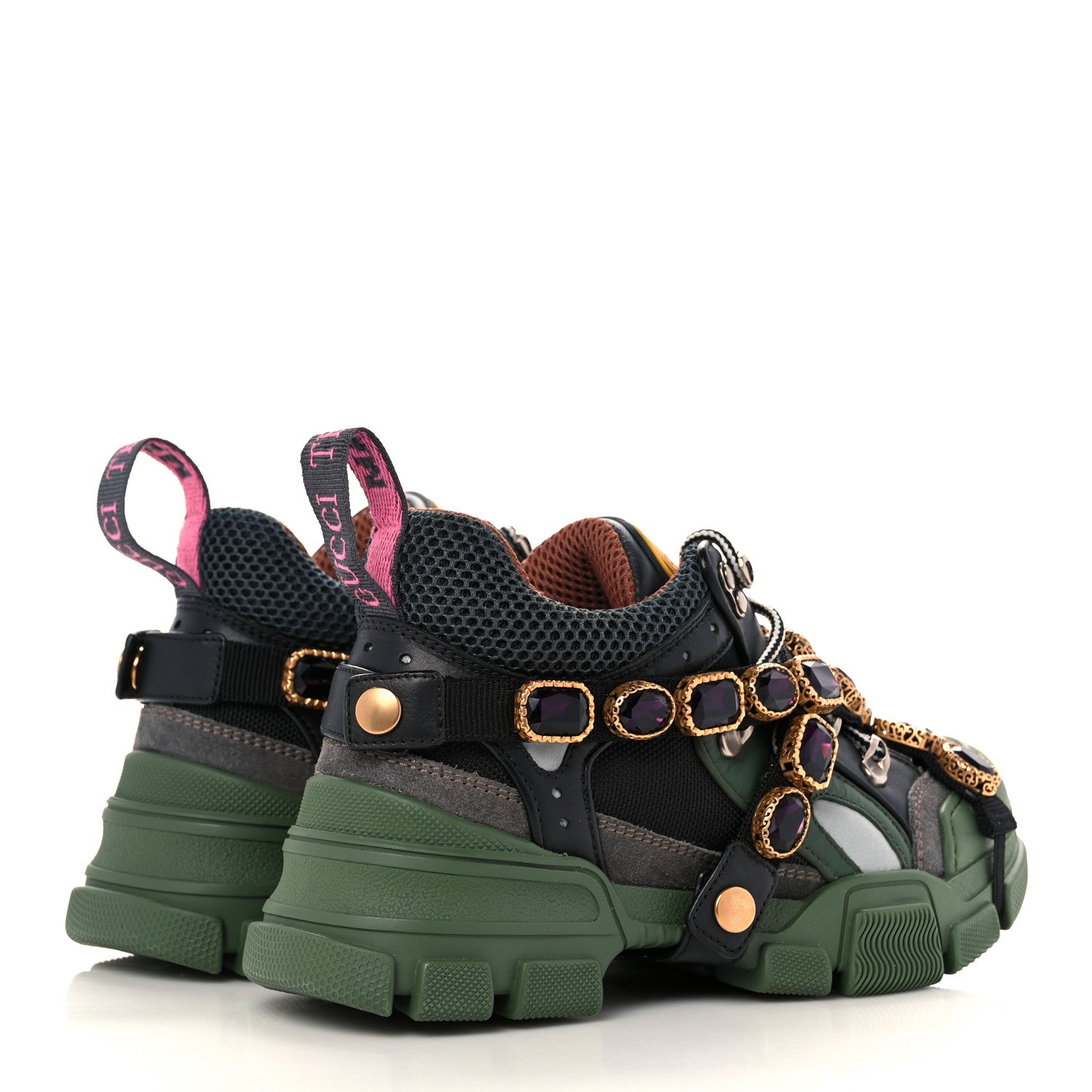 Gucci X SEGA Mesh Suede Calfskin Removable Crystals Flashtrek