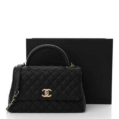 Chanel Caviar Quilted Small Coco Chain Handle Flap Black 11 of 11