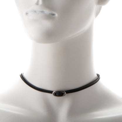 Hermes Sterling Silver Skipper Necklace Black 2 of 5