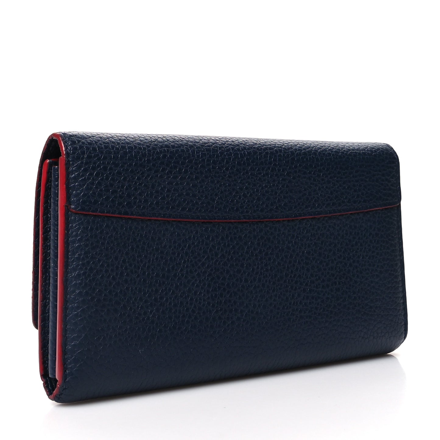 Taurillon Capucines Wallet Marine Rouge