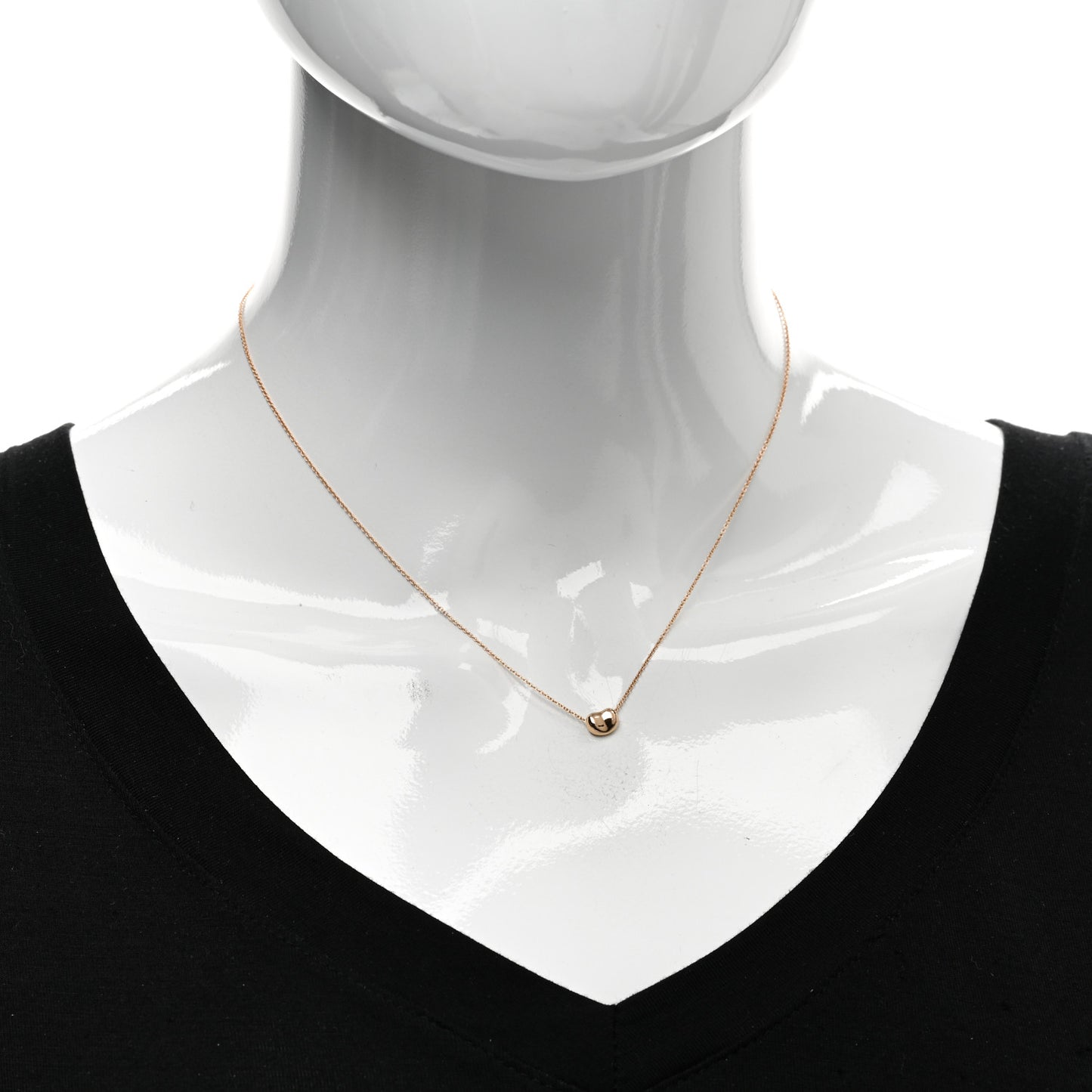 18K Rose Gold 6.5mm Elsa Peretti Bean Pendant Necklace