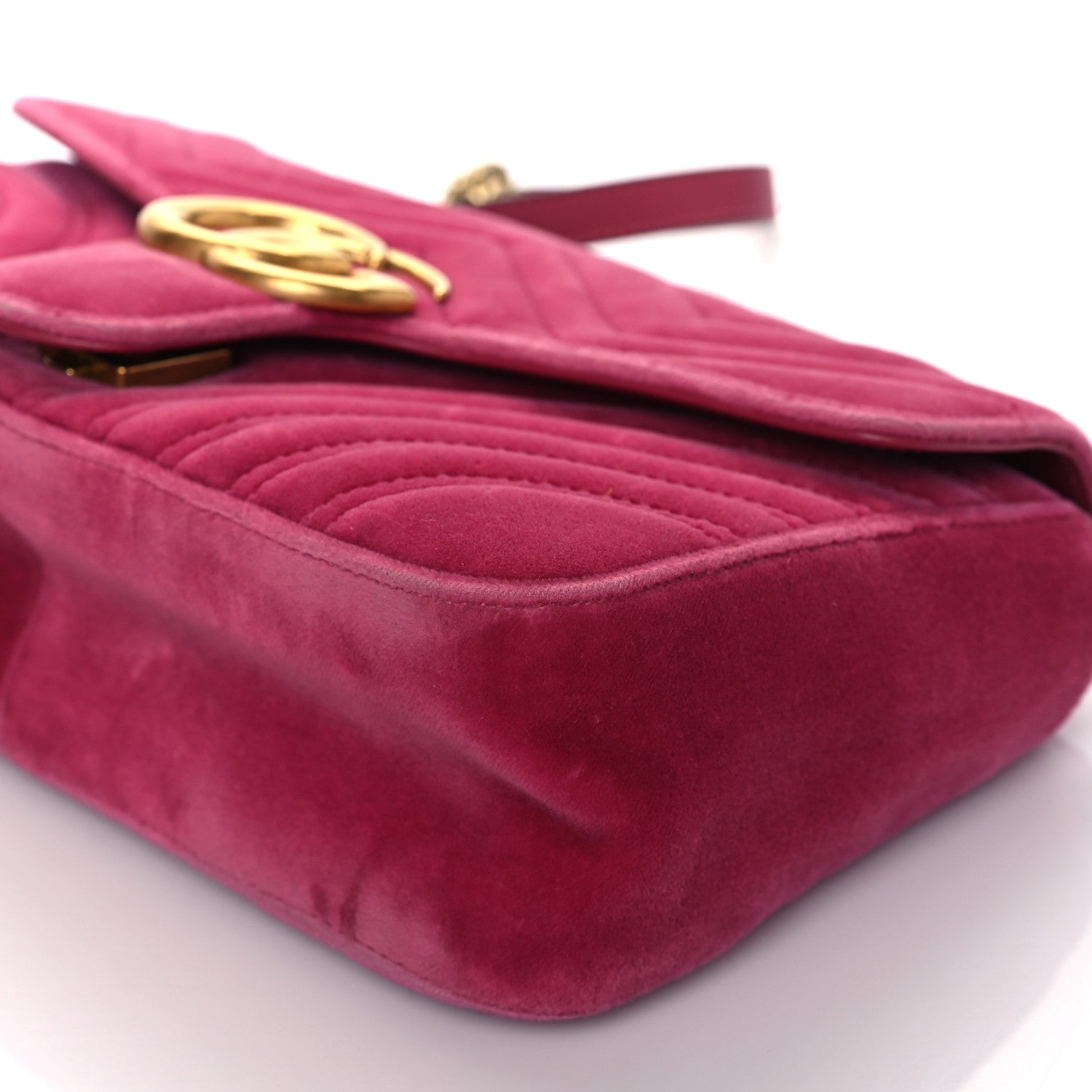 Gucci Velvet Matelasse Small GG Marmont Shoulder Bag Light Raspberry Rose 11 of 11