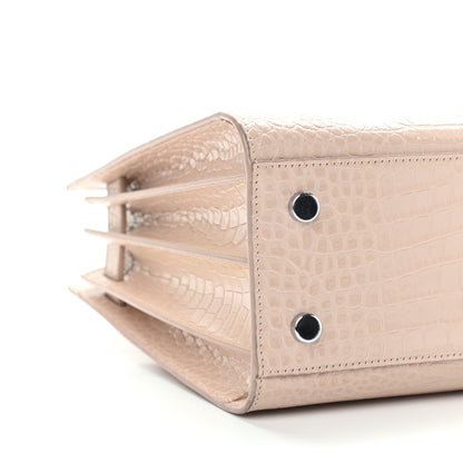 Saint Laurent Calfskin Crocodile Embossed Baby Sac De Jour Rose Antic 9 of 10