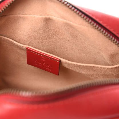 Gucci Calfskin Matelasse Mini GG Marmont Chain Shoulder Bag Hibiscus Red 8 of 10