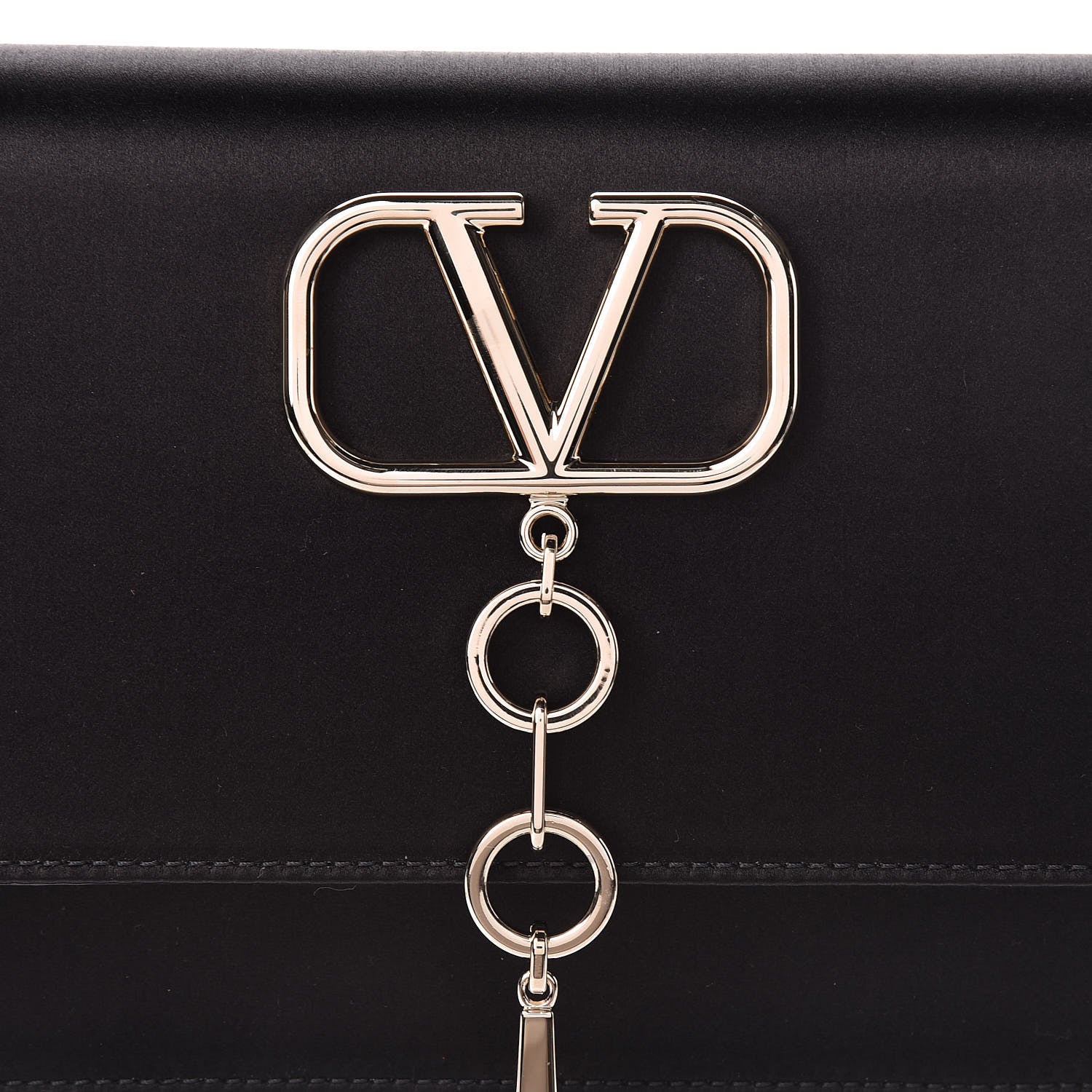Valentino Garavani Silk Satin Small VCase Shoulder Bag Black 7 of 10