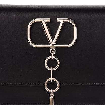 Valentino Garavani Silk Satin Small VCase Shoulder Bag Black 7 of 10