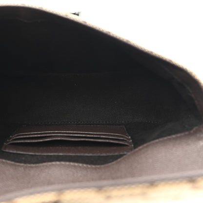 Gucci Monogram Textured Dollar Calfskin Web Mini Messenger Bag Beige Ebony Cocoa 5 of 10