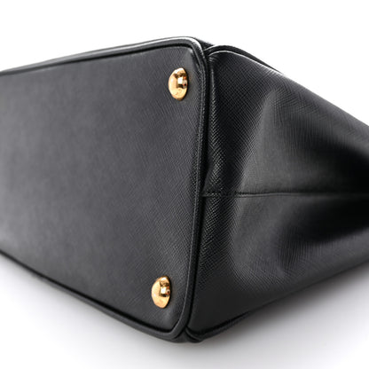 Prada Saffiano Small Galleria Double Zip Tote Black 9 of 9