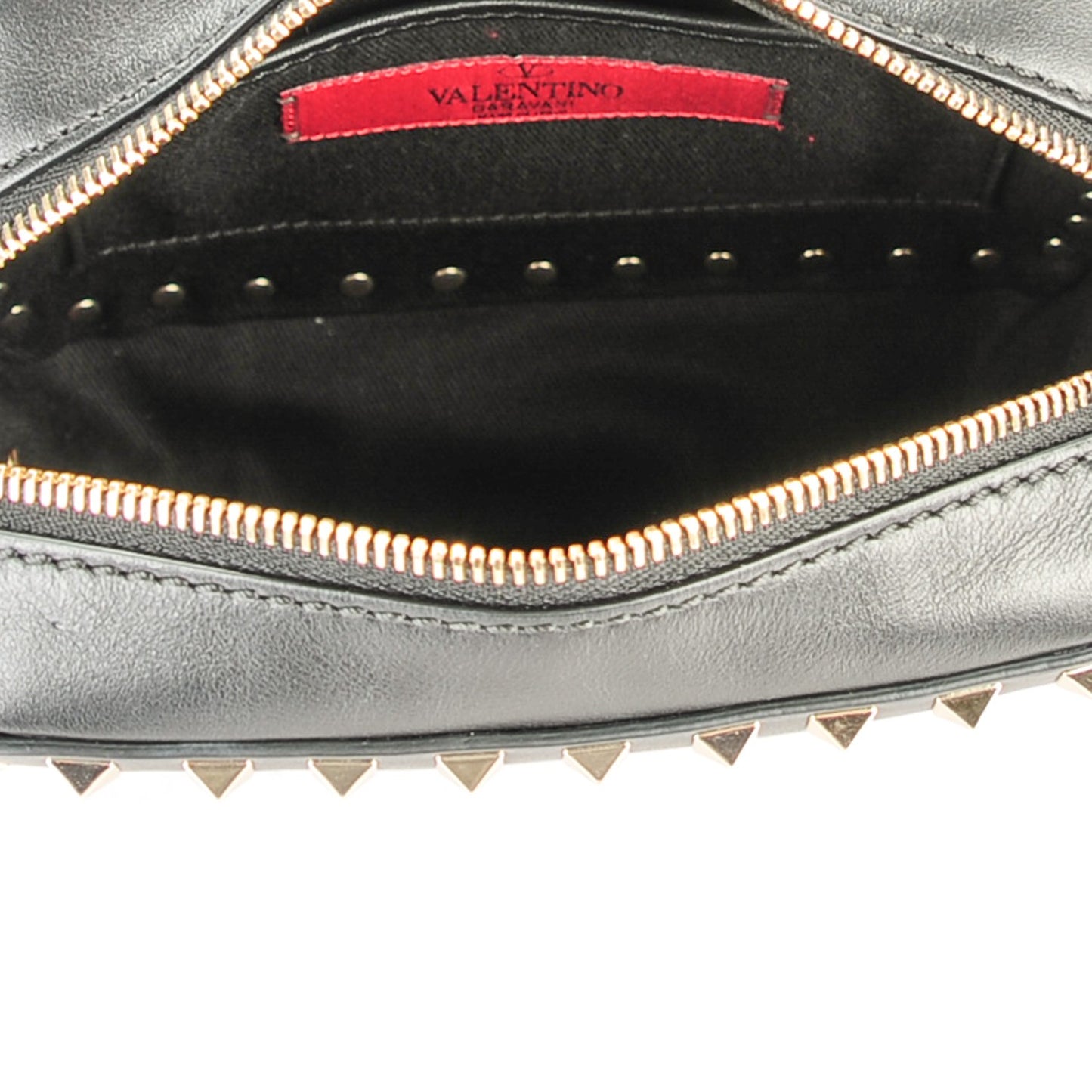 Calfskin Rockstud Camera Crossbody Bag Black