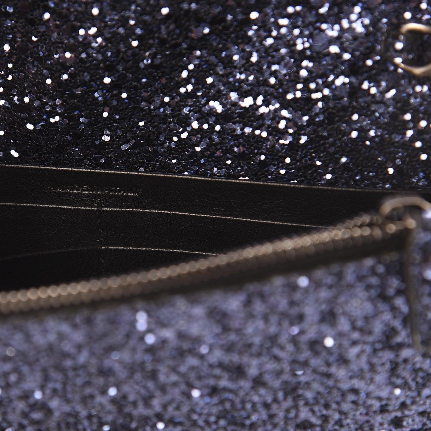 Metallic Glitter Classic Monogram Kate Tassel Chain Wallet North Sea