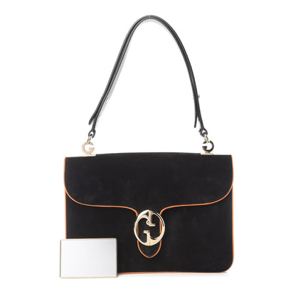 Gucci Nubuck Medium 1973 Shoulder Flap Bag Black 1 of 10