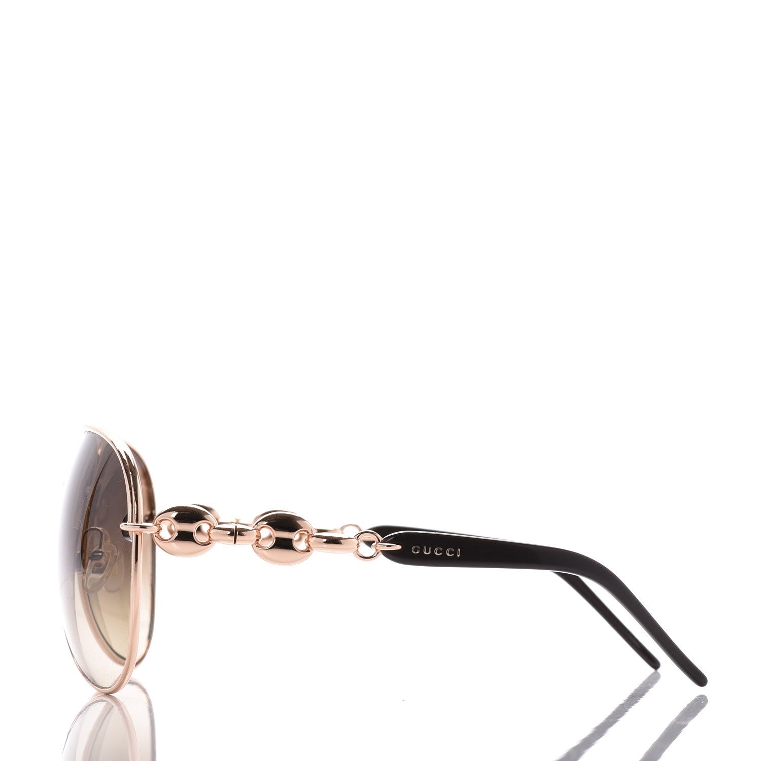 Gucci Marina Chain Aviator Sunglasses GG 4225/S Gold Black 3 of 8