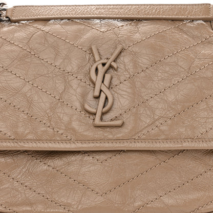 Saint Laurent Crinkled Calfskin Matelasse Monogram Medium Niki Chain Satchel Light Natural 8 of 10