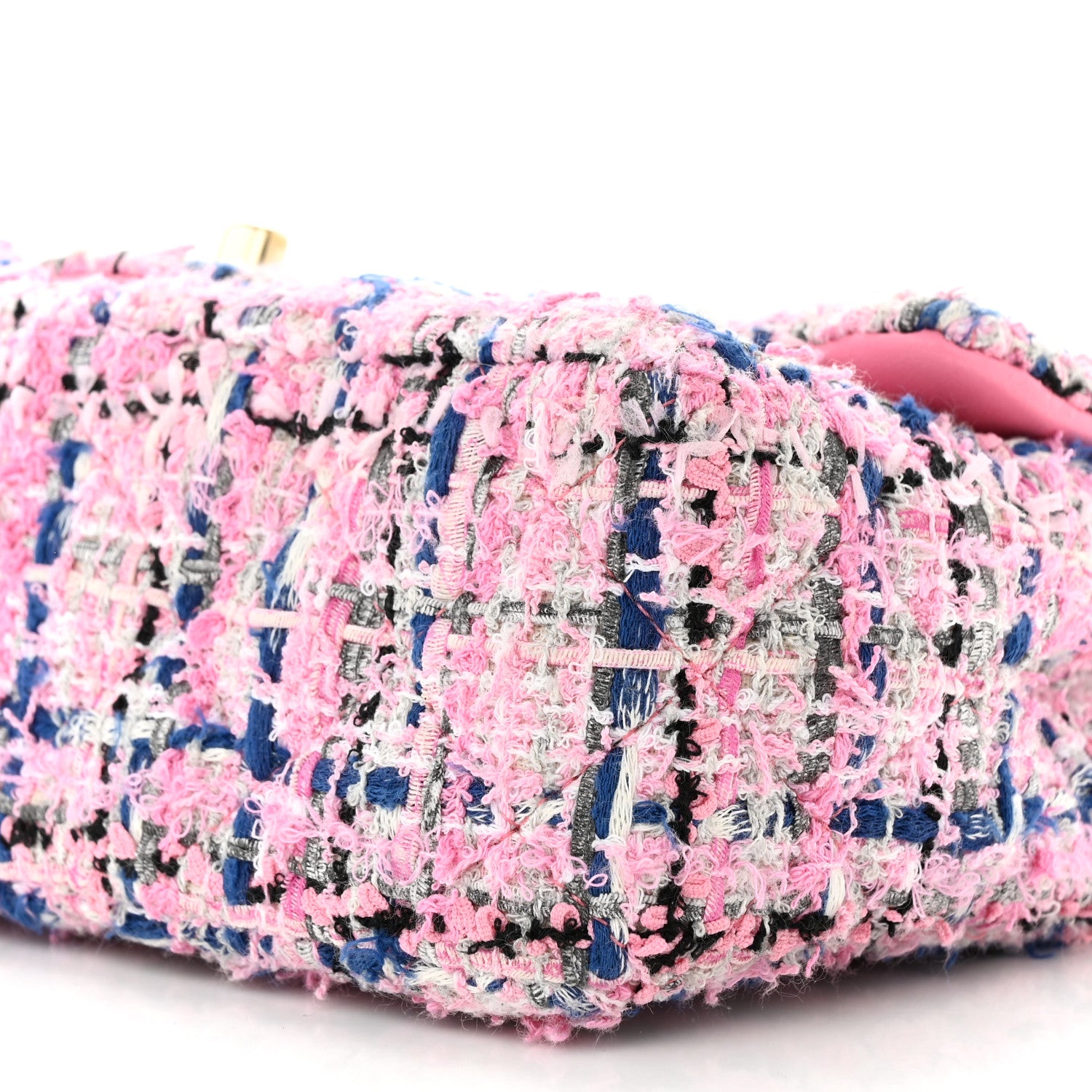 Chanel Tweed Quilted Mini Rectangular Flap Pink Multicolor 10 of 11