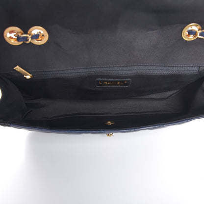 Chanel Calfskin Quilted Large Elegant CC Flap Navy Black 5 of 12