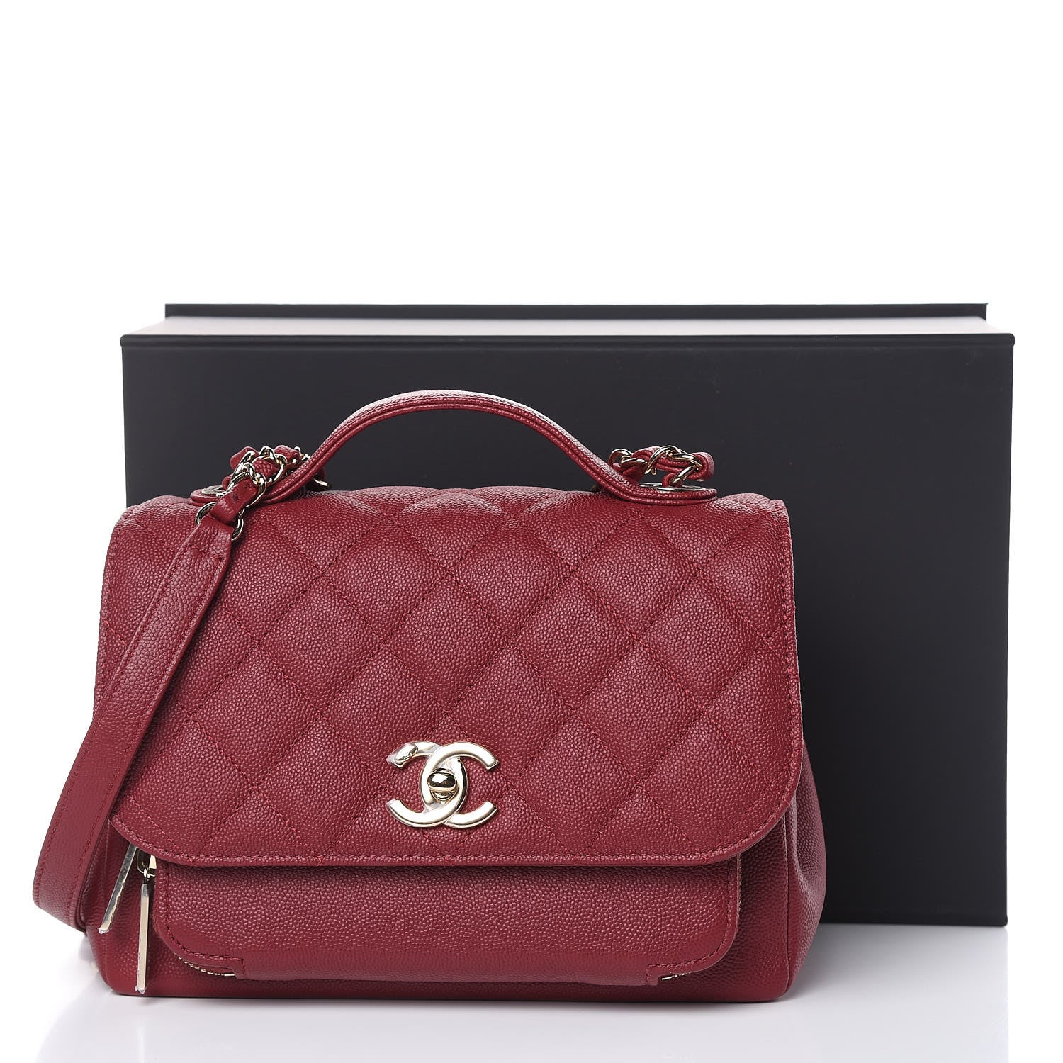 Chanel Caviar Quilted Medium Business Affinity Flap Burgundy 10 of 10